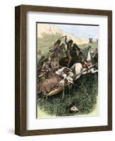 Comanches Escaping with their Chief, US Army under General John Davidson in Texas Panhandle, 1874-null-Framed Giclee Print