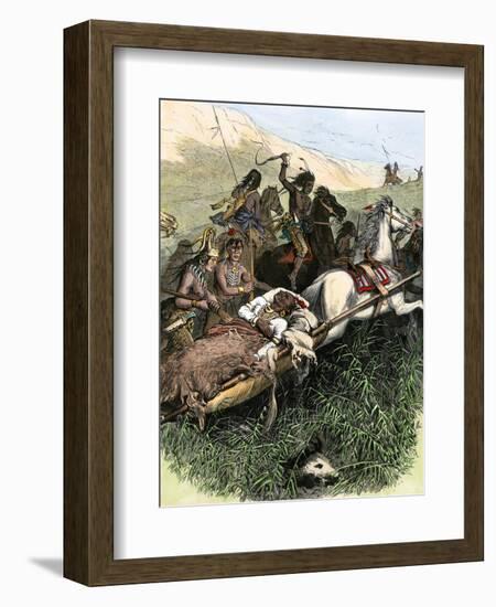 Comanches Escaping with their Chief, US Army under General John Davidson in Texas Panhandle, 1874-null-Framed Giclee Print