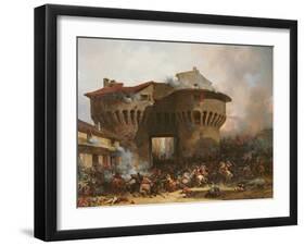 Combat at Porte Pannessac in 1562, C.1833-Julien-michel Gue-Framed Giclee Print