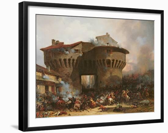 Combat at Porte Pannessac in 1562, C.1833-Julien-michel Gue-Framed Giclee Print