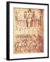 Combat Beneath the Walls of Jerusalem, Miniature from the Bible of Velislavovy-null-Framed Giclee Print