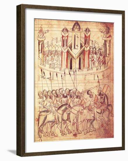 Combat Beneath the Walls of Jerusalem, Miniature from the Bible of Velislavovy-null-Framed Giclee Print