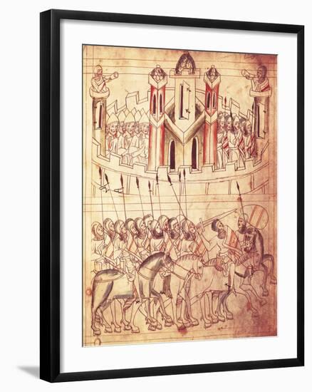 Combat Beneath the Walls of Jerusalem, Miniature from the Bible of Velislavovy-null-Framed Giclee Print