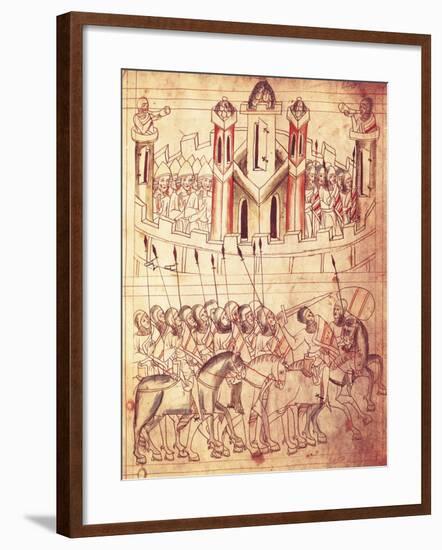 Combat Beneath the Walls of Jerusalem, Miniature from the Bible of Velislavovy-null-Framed Giclee Print