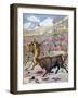 Combat Between a Lion and a Bull, Spain, 1894-null-Framed Giclee Print