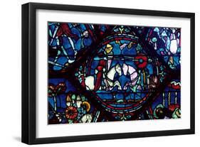 Combat Between Roland and King Marsile, Stained Glass, Chartres Cathedral, France, 1194-1260-null-Framed Photographic Print