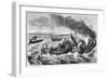 Combat Between Roman and Veneti Vessels, Loire River, 56 BC (1882-188)-Dietrich-Framed Giclee Print