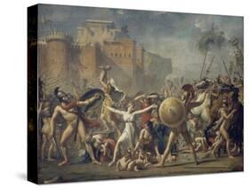 Combat Between Sabines and Romans (The Sabine Women), 1799-Jacques-Louis David-Stretched Canvas