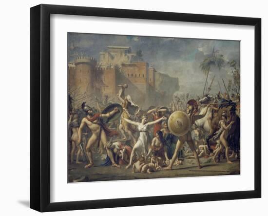 Combat Between Sabines and Romans (The Sabine Women), 1799-Jacques-Louis David-Framed Giclee Print