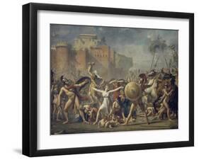 Combat Between Sabines and Romans (The Sabine Women), 1799-Jacques-Louis David-Framed Giclee Print