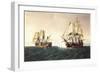 Combat Between the Spanish Ship 'Catalan' and the British Ship 'Mary' in 1819, 1888-Rafael Monleon Y Torres-Framed Giclee Print