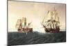 Combat Between the Spanish Ship 'Catalan' and the British Ship 'Mary' in 1819, 1888-Rafael Monleon Y Torres-Mounted Giclee Print