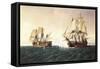 Combat Between the Spanish Ship 'Catalan' and the British Ship 'Mary' in 1819, 1888-Rafael Monleon Y Torres-Framed Stretched Canvas