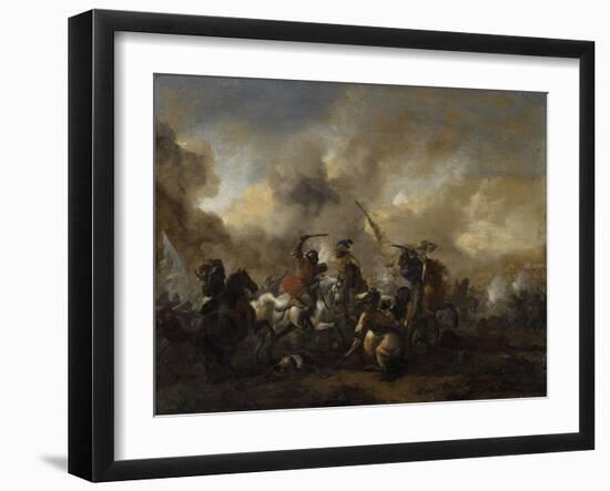 Combat de cavalerie-Philips Wouwerman-Framed Giclee Print