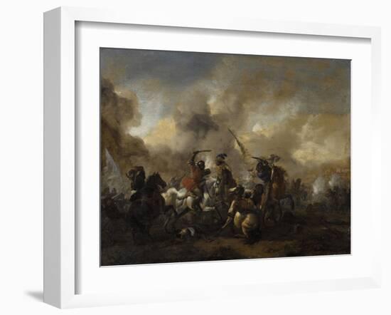 Combat de cavalerie-Philips Wouwerman-Framed Giclee Print