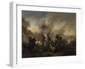 Combat de cavalerie-Philips Wouwerman-Framed Giclee Print