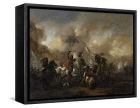 Combat de cavalerie-Philips Wouwerman-Framed Stretched Canvas