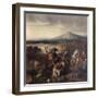 Combat de Ceramo en Sicile, 1061, victoire de Roger Ier de Sicile sur 35.000 Sarrasins-Prosper Lafaye-Framed Giclee Print