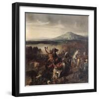 Combat de Ceramo en Sicile, 1061, victoire de Roger Ier de Sicile sur 35.000 Sarrasins-Prosper Lafaye-Framed Giclee Print