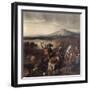 Combat de Ceramo en Sicile, 1061, victoire de Roger Ier de Sicile sur 35.000 Sarrasins-Prosper Lafaye-Framed Giclee Print