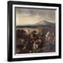 Combat de Ceramo en Sicile, 1061, victoire de Roger Ier de Sicile sur 35.000 Sarrasins-Prosper Lafaye-Framed Giclee Print