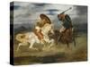 Combat de chevaliers dans la campagne-Eugene Delacroix-Stretched Canvas