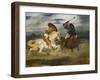 Combat de chevaliers dans la campagne-Eugene Delacroix-Framed Giclee Print