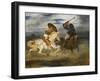 Combat de chevaliers dans la campagne-Eugene Delacroix-Framed Giclee Print