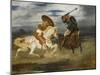 Combat de chevaliers dans la campagne-Eugene Delacroix-Mounted Giclee Print