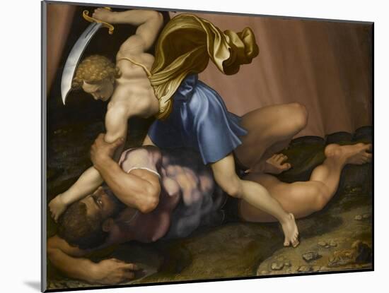 Combat de David et Goliath-Daniele Da Volterra-Mounted Giclee Print