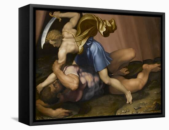 Combat de David et Goliath-Daniele Da Volterra-Framed Stretched Canvas