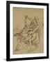 Combat de Jacob avec l'ange-Eugene Delacroix-Framed Giclee Print