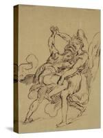 Combat de Jacob avec l'ange-Eugene Delacroix-Stretched Canvas