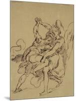 Combat de Jacob avec l'ange-Eugene Delacroix-Mounted Giclee Print