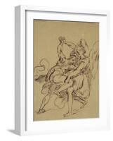 Combat de Jacob avec l'ange-Eugene Delacroix-Framed Giclee Print