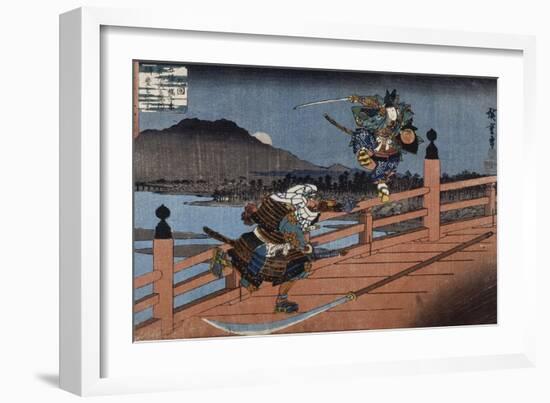 Combat de samouraï-Ando Hiroshige-Framed Giclee Print