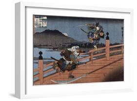 Combat de samouraï-Ando Hiroshige-Framed Giclee Print