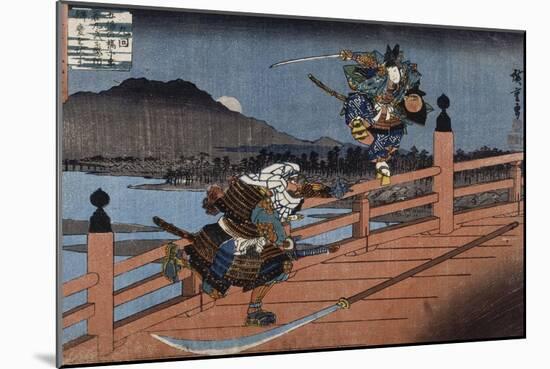 Combat de samouraï-Ando Hiroshige-Mounted Giclee Print
