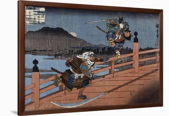 Combat de samouraï-Ando Hiroshige-Framed Giclee Print