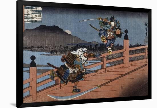 Combat de samouraï-Ando Hiroshige-Framed Giclee Print