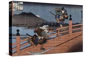 Combat de samouraï-Ando Hiroshige-Stretched Canvas