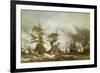 Combat du Texel le 29 juin 1694, victoire de Jean Bart sur l'escadre hollandaise de l'amiral de-Eugène Isabey-Framed Giclee Print