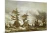 Combat du Texel le 29 juin 1694, victoire de Jean Bart sur l'escadre hollandaise de l'amiral de-Eugène Isabey-Mounted Giclee Print