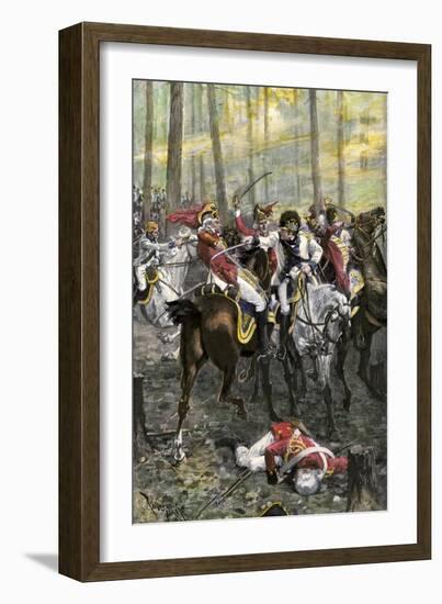 Combat during the Battle of Cowpens, c.1781-null-Framed Giclee Print