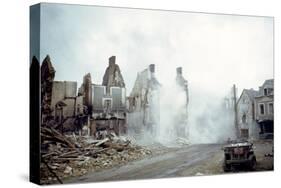 Combat Engineers Dynamite Dangerous Buildings Ruined in St. Lo, Normandy, France, 1944-Frank Scherschel-Stretched Canvas