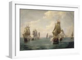 Combat naval de la Dominique, le 17 avril 1780-Pierre Julien Gilbert-Framed Giclee Print