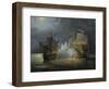 Combat naval entre la frégate "la Vénus" commandée par le capitaine Hamelin contre la frégate-Pierre Julien Gilbert-Framed Giclee Print