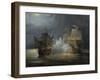 Combat naval entre la frégate "la Vénus" commandée par le capitaine Hamelin contre la frégate-Pierre Julien Gilbert-Framed Giclee Print