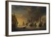 Combat naval entre le vaisseau français "l'Intrépide" commandé par le comte de Vaudreuil,-Pierre Julien Gilbert-Framed Giclee Print