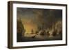 Combat naval entre le vaisseau français "l'Intrépide" commandé par le comte de Vaudreuil,-Pierre Julien Gilbert-Framed Giclee Print